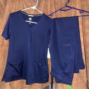 NWT Navy Healing Hands Scrub Set